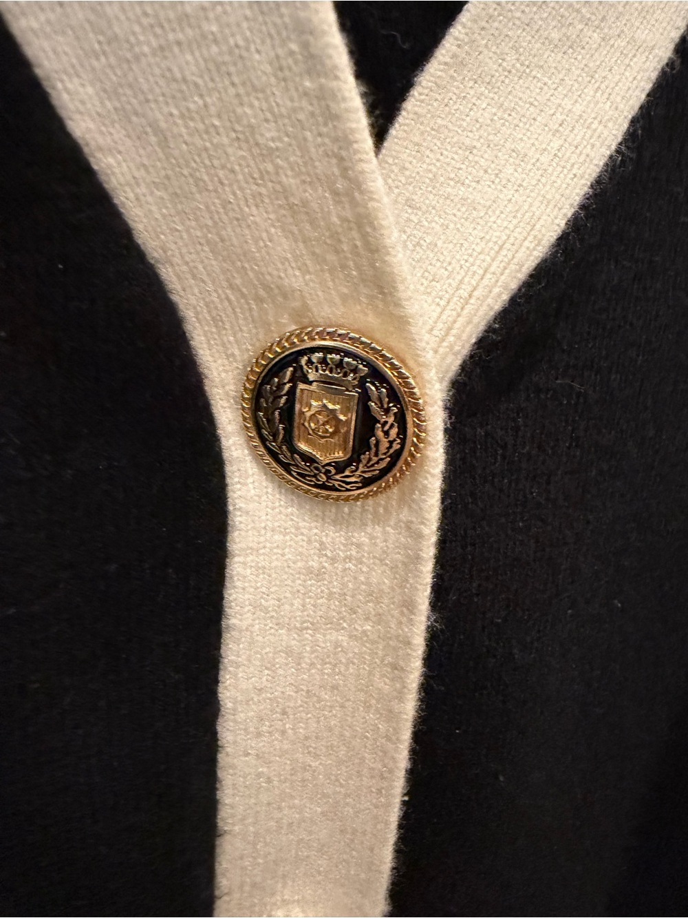 Express Tipped Novelty Button Puff Sleeve Cardigan - Picture 5 of 11